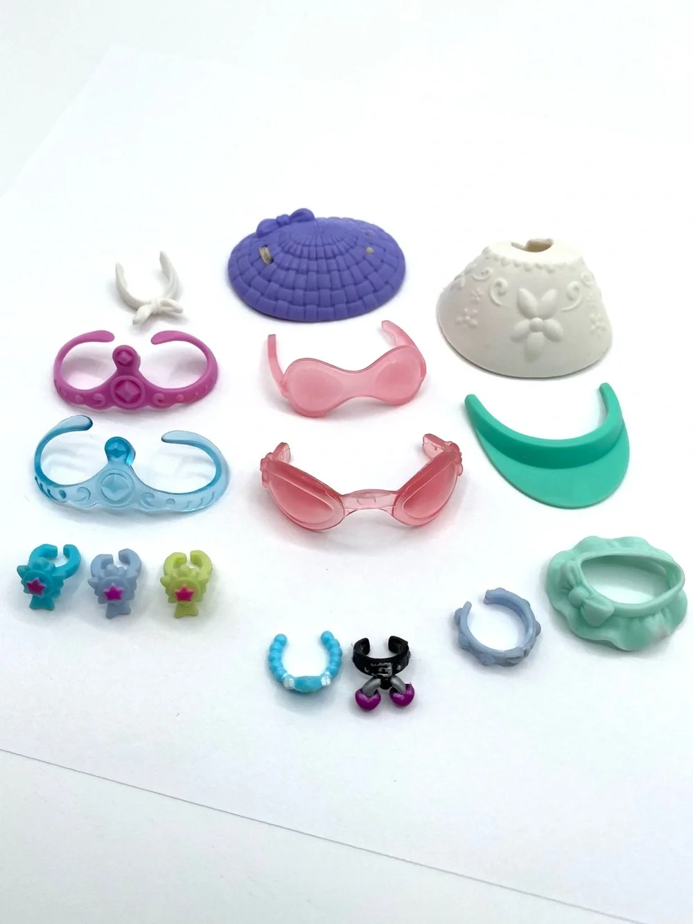Littlest Pet Shop LPS Accessories Lot Tiaras Hats Glasses & Collars